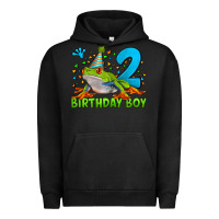 Pigment Black birthday boy frog age 2 Urban Hoodie - LillyAllenDesigns