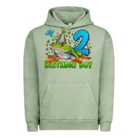 Pigment Oil Green birthday boy frog age 2 Urban Hoodie - LillyAllenDesigns
