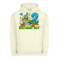 Pigment Pistachio birthday boy frog age 2 Urban Hoodie - LillyAllenDesigns