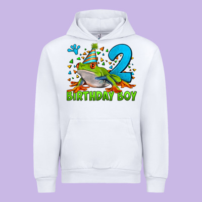 Birthday Boy Frog Age 2 Urban Hoodie Designed By Lillyallendesigns