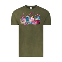 Vintage Olive Unicorn Coffee Cups Vintage Tee - MaliasSmallBusiness