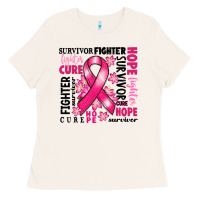 Bone survivor breast cancer ribbon Ladies Tee - RanaPortraitStore