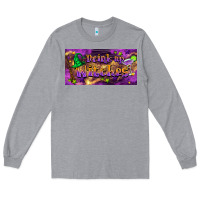 Heather Grey drink up witches Long Sleeve Tee - BarkalooDesign