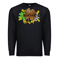 Black St. Patrick's Day shamrocks Premium Sweatshirt - OliviaCreatesArt
