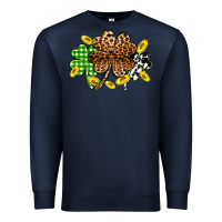 Navy St. Patrick's Day shamrocks Premium Sweatshirt - OliviaCreatesArt
