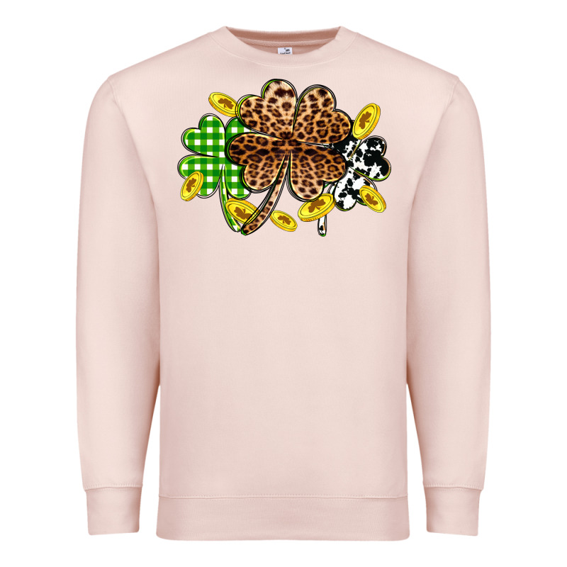 St. Patrick's Day Shamrocks Premium Sweatshirt by OliviaCreatesArt | Teevron