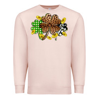 Pale Pink St. Patrick's Day shamrocks Premium Sweatshirt - OliviaCreatesArt