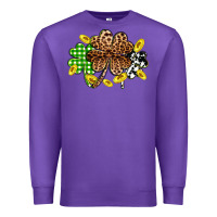 Purple St. Patrick's Day shamrocks Premium Sweatshirt - OliviaCreatesArt