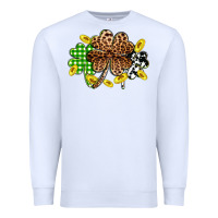 White St. Patrick's Day shamrocks Premium Sweatshirt - OliviaCreatesArt