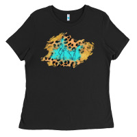 Black glitter leopard turquoise patch Ladies Tee - AdoDesignShop