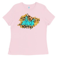Bubblegum Pink glitter leopard turquoise patch Ladies Tee - AdoDesignShop