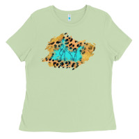 Matcha glitter leopard turquoise patch Ladies Tee - AdoDesignShop