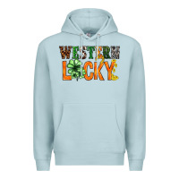 Blue Mist Western lucky with clover St. Patricks day Premium Hoodie - HowdyJamesFarm