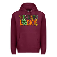 Burgundy Western lucky with clover St. Patricks day Premium Hoodie - HowdyJamesFarm
