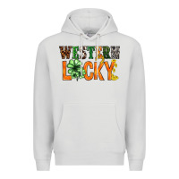 Dove Grey Western lucky with clover St. Patricks day Premium Hoodie - HowdyJamesFarm