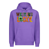 Purple Western lucky with clover St. Patricks day Premium Hoodie - HowdyJamesFarm