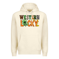 Sandshell Western lucky with clover St. Patricks day Premium Hoodie - HowdyJamesFarm