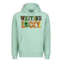 Seafoam Western lucky with clover St. Patricks day Premium Hoodie - HowdyJamesFarm