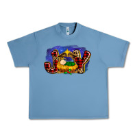 Pebble Blue baby jesus joy Urban Heavy Tee - MaliasSmallBusiness