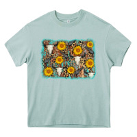 Arona cow skull sunflower background Heavy Core Tee - AdoDesignShop