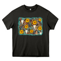 Asphalt cow skull sunflower background Heavy Core Tee - AdoDesignShop