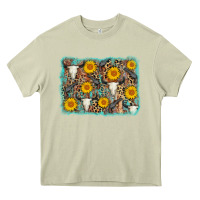 Mossy cow skull sunflower background Heavy Core Tee - AdoDesignShop