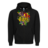 Black texas map mardi gras Zipper Hoodie - CowGirlArtShop