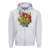 Heather Grey texas map mardi gras Zipper Hoodie - CowGirlArtShop