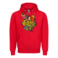 Red texas map mardi gras Zipper Hoodie - CowGirlArtShop