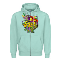 Seafoam texas map mardi gras Zipper Hoodie - CowGirlArtShop