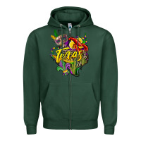 Sports Green texas map mardi gras Zipper Hoodie - CowGirlArtShop