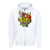 White texas map mardi gras Zipper Hoodie - CowGirlArtShop