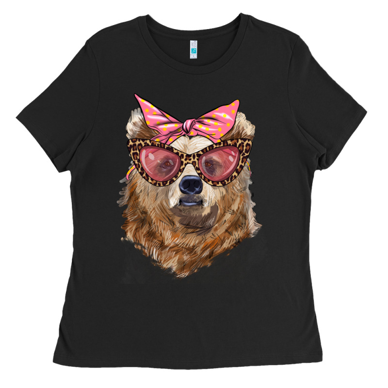 Mama Bear With Glasses And Bandana Ladies Tee by Artiststas | Teevron
