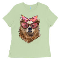 Matcha mama bear with glasses and bandana Ladies Tee - Artiststas