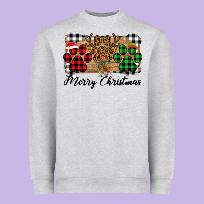 Merry Christmas Paws Heavyweight Sweatshirt Designed By Bettercallsaul