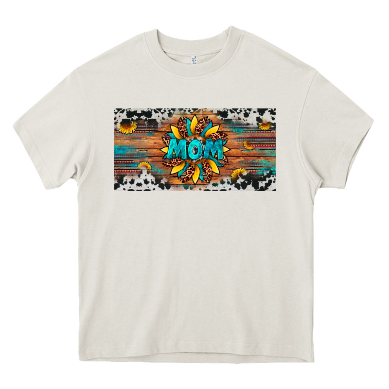 Leopard Sunflower Mom License Plate Heavy Core Tee by Artiststas | Teevron