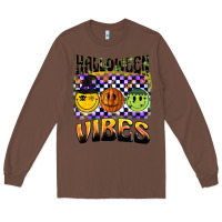 Chestnut halloween vibes smiley face Long Sleeve Tee - BarkalooDesign
