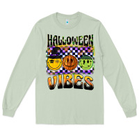 Matcha halloween vibes smiley face Long Sleeve Tee - BarkalooDesign