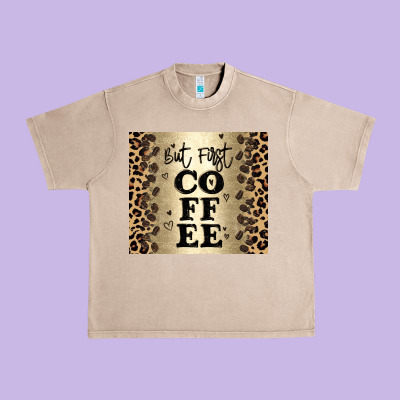 But First Coffee Urban Heavy Tee Designed By Jahusdesignshop