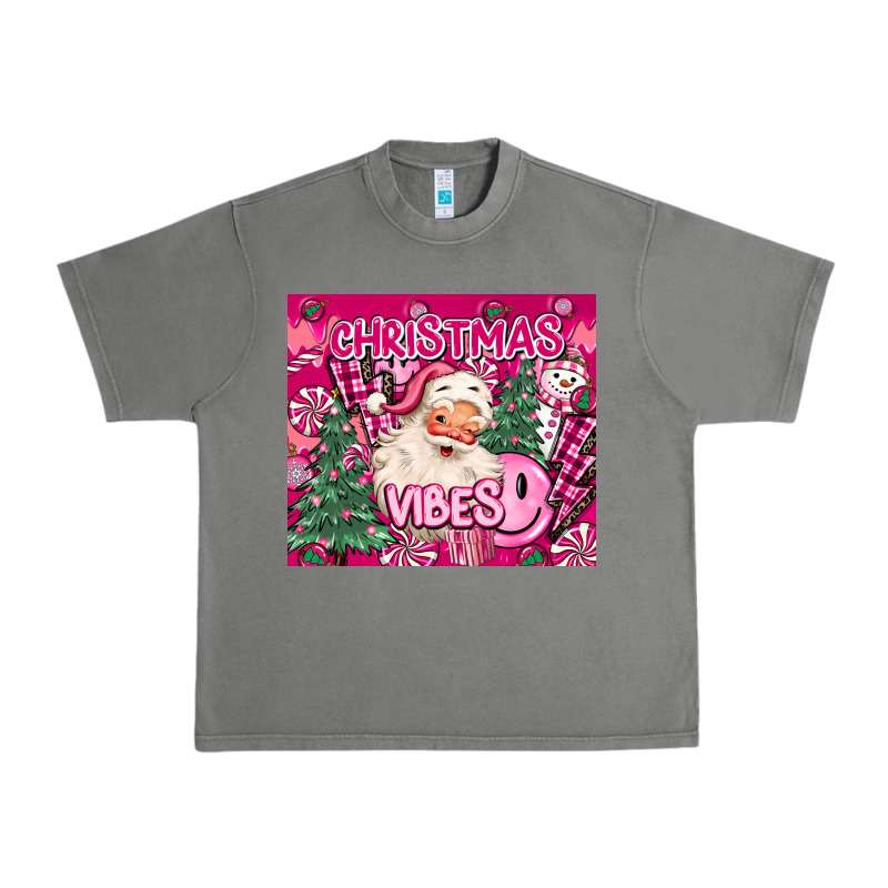 Pink Christmas Vibes Urban Heavy Tee by MaliasSmallBusiness | Teevron