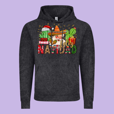Feliz Navidad Santa Vintage Hoodie Designed By Maliassmallbusiness