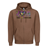 Chestnut peace love mardi gras Zipper Hoodie - CowGirlArtShop