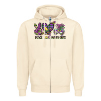 Sandshell peace love mardi gras Zipper Hoodie - CowGirlArtShop