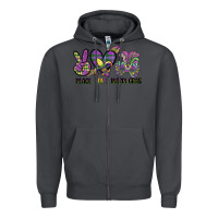 Smoke peace love mardi gras Zipper Hoodie - CowGirlArtShop