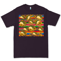 Plum tacos and sunflowers with serape leopard background Premium Tee - BarkalooDesign