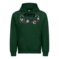 Forest Green Happy Easter Urban Hoodie - CowhideDigitalArt