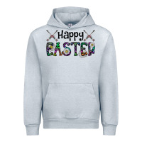 Heather Grey Happy Easter Urban Hoodie - CowhideDigitalArt