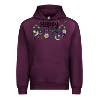 Mauve Wine Happy Easter Urban Hoodie - CowhideDigitalArt