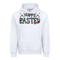 White Happy Easter Urban Hoodie - CowhideDigitalArt