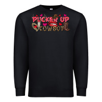 Black Pucker Up Cowboy Valentine's Day Premium Sweatshirt - FaDigitalArtStudio